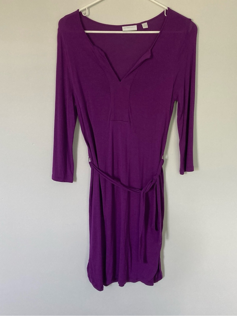 Purple 3/4 Sleeve Dress | NY&Co | Medium